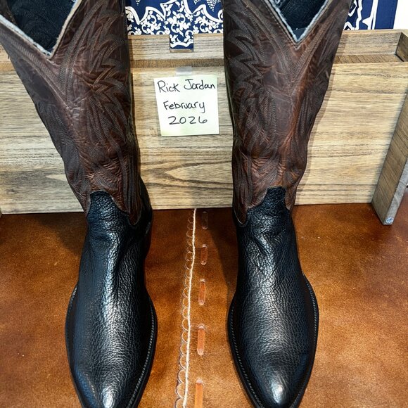 Justin\'s Black Sharkskin Cowboy Boots in men\'s size 11D main image 6